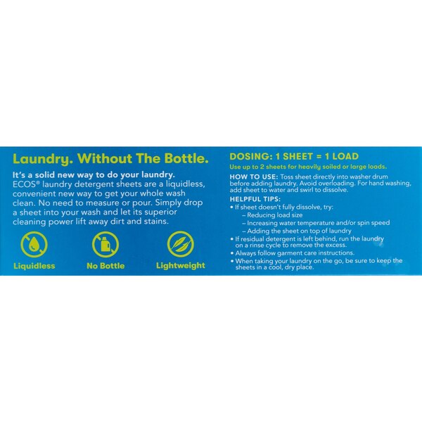 ECOS Laundry Detergent Sheets with Enzymes, Lavender Vanilla, 50 ct