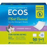 ECOS Laundry Detergent Sheets with Enzymes, Lavender Vanilla, 50 ct, thumbnail image