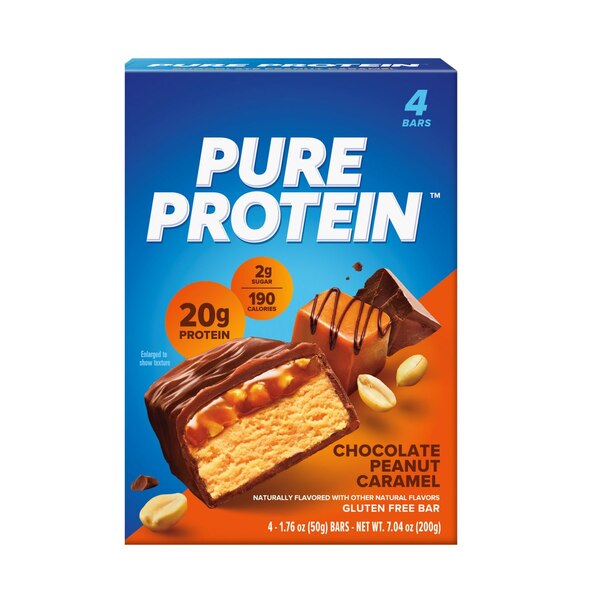 Pure Protein, Chocolate Peanut Caramel Protein Bar, 1.76 Oz, 4 Ct