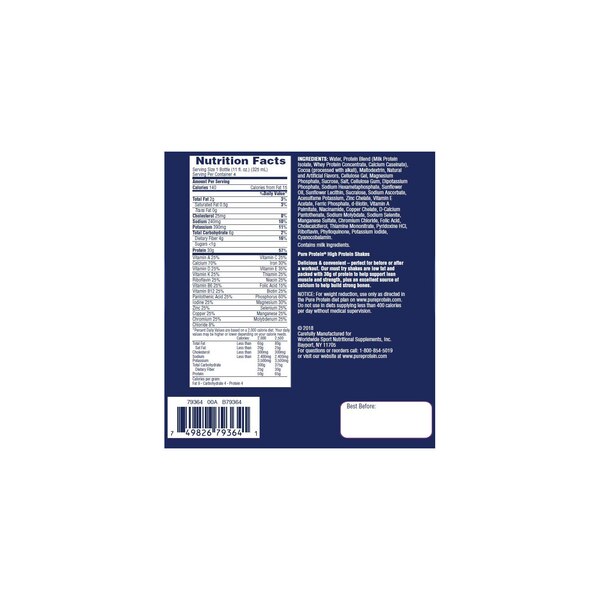 Pure Protein Complete Protein Shake, Rich Chocolate, 4 CT