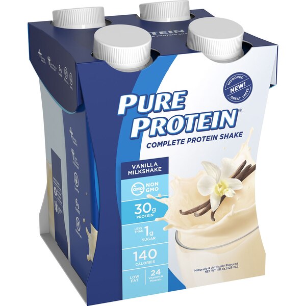 Pure Protein Complete Protein Shake, Vanilla Milkshake, 4 CT