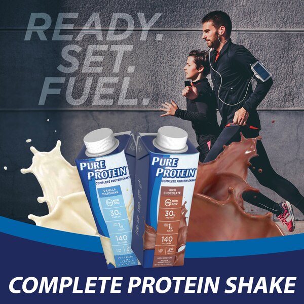 Pure Protein Complete Protein Shake, Vanilla Milkshake, 4 CT