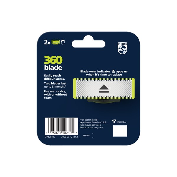 Philips Norelco OneBlade 360 Replacement Blade, 2 CT