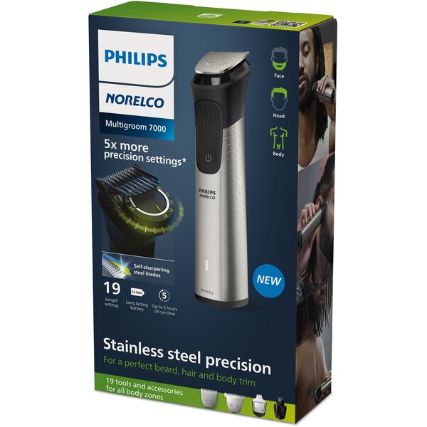 Philips Norelco Multigroom Series 7000, 23 Piece Mens Grooming Kit Face, Head and Body