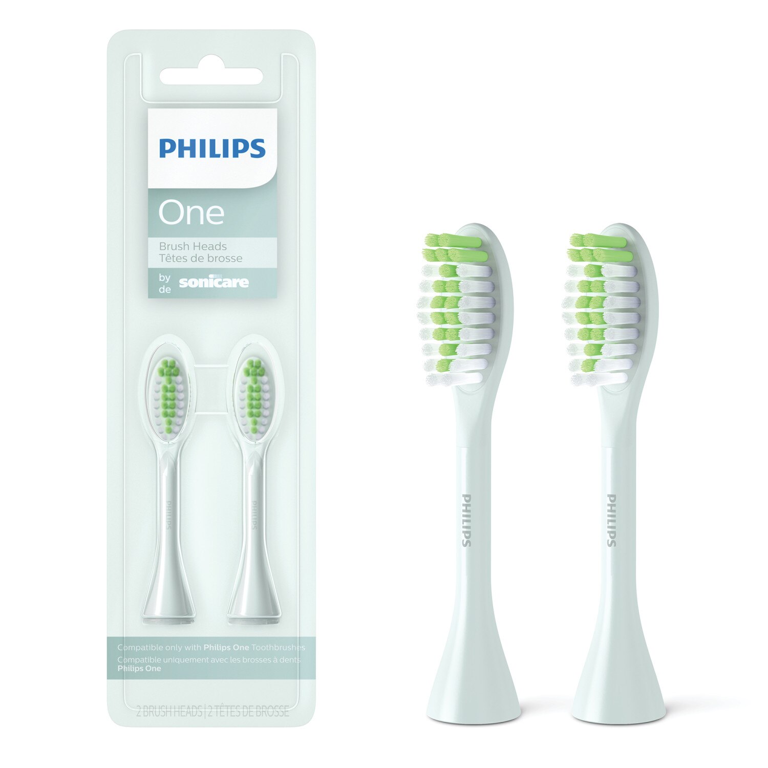 Philips One by Sonicare Replacement Brush Heads, 2 CT