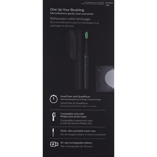 Philips One by Sonicare Rechargeable Electric Toothbrush, Shadow Black