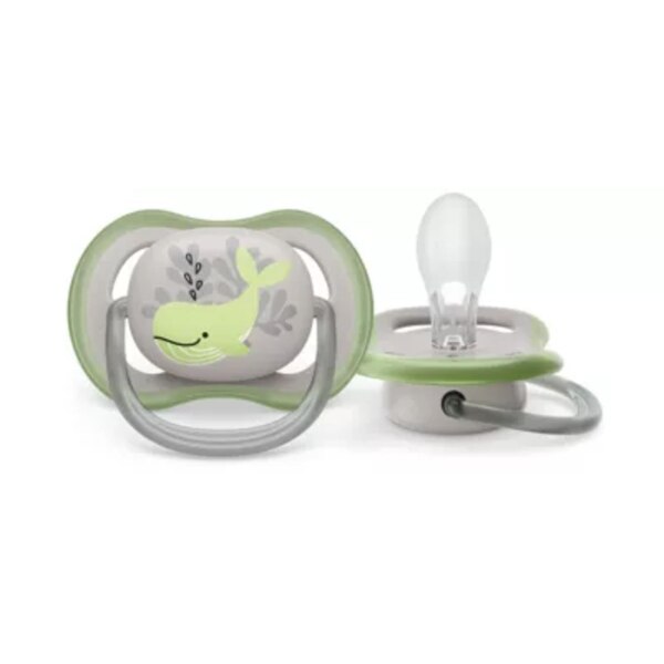 Philips Avent Ultra Air Pacifier 6-18m, Orange Turtle/ Green Whale