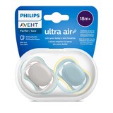 Philips Avent Ultra Air Pacifier 18m+, Beige/Dawn 2 PK, thumbnail image