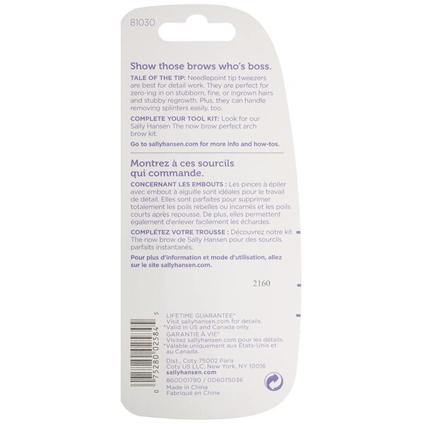 Sally Hansen Beauty Tools Stray Hair Beware Needle Point Tip Tweezer