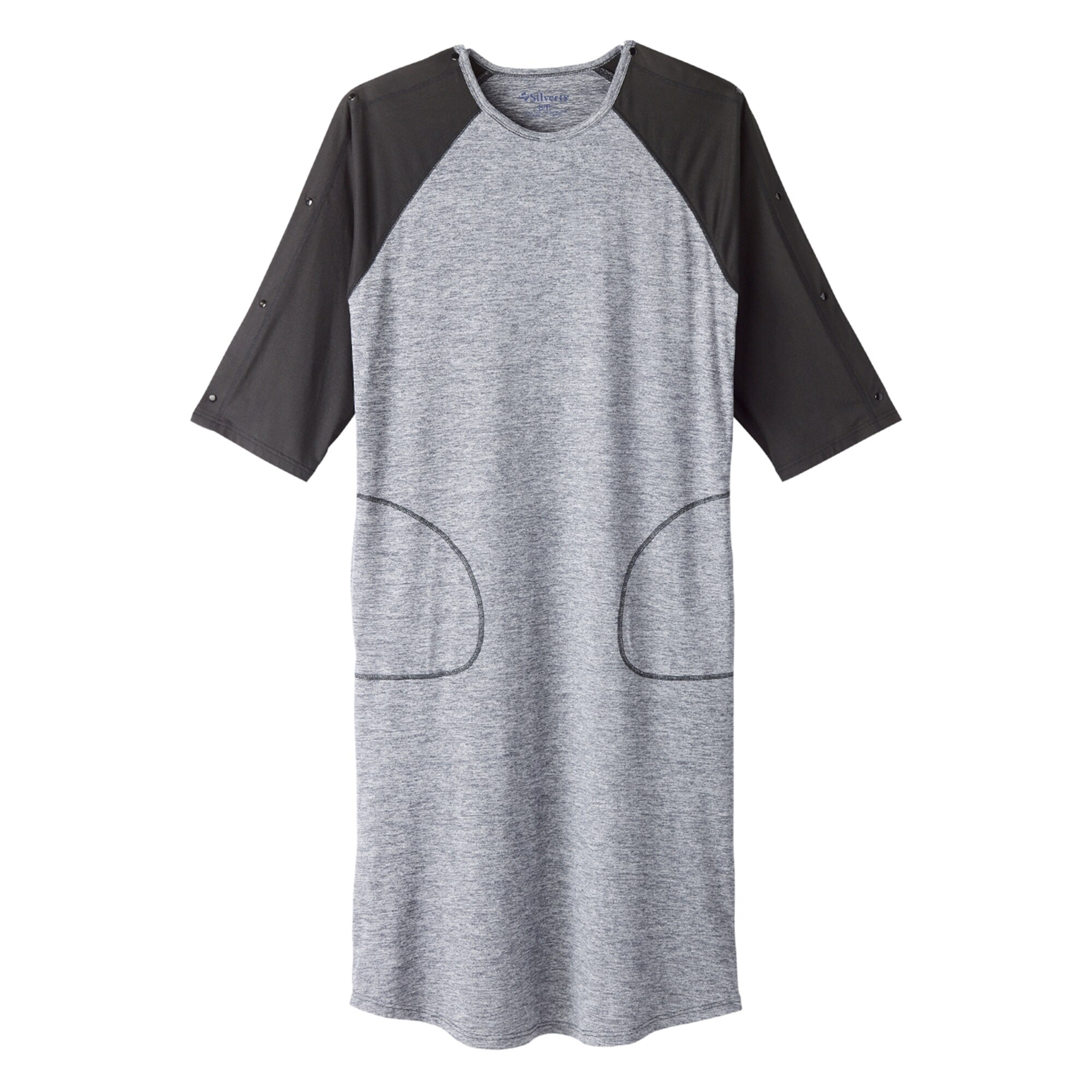 Silverts Nightgown Recovery, Heather Gray/Black
