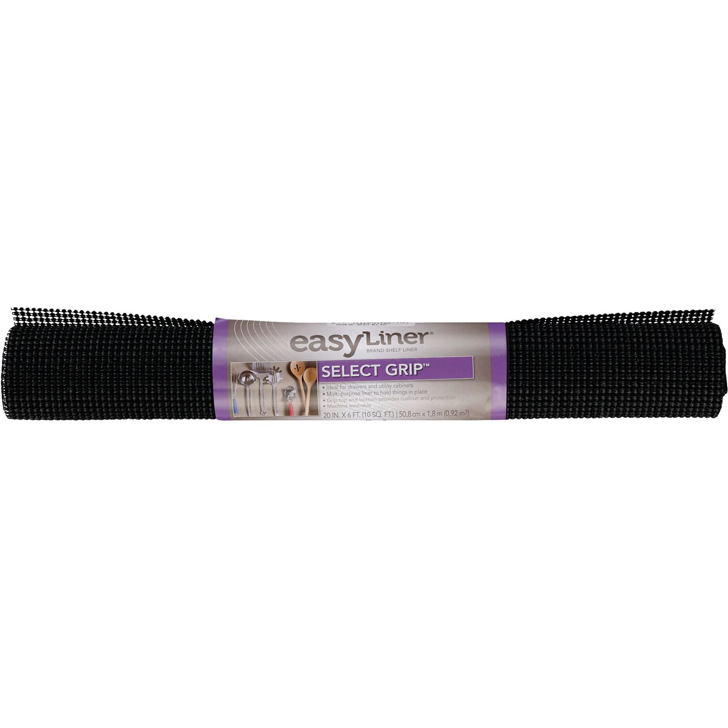 Duck Easy Liner - Tapete antideslizante para estantes, Select Grip, 20" x 6'