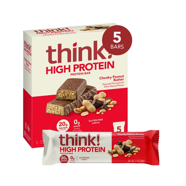Think! Chunky Peanut Butter Protein Bar, 5 ct, 