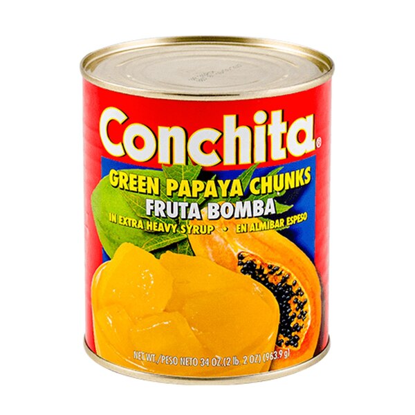 CONCHITA GREEN PAPAYA CHUNKS IN EXTRA HEAVY SYRUP 34OZ