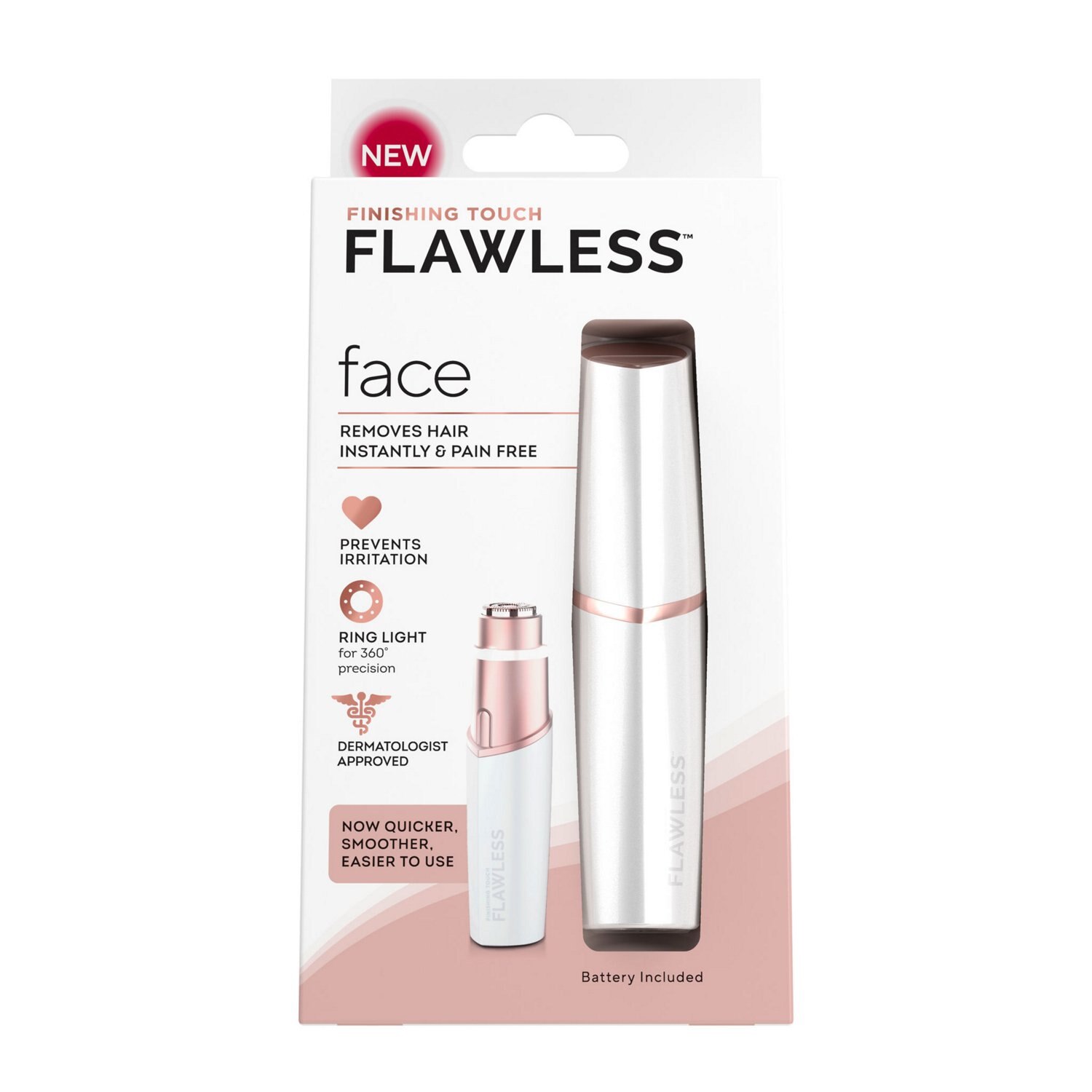 Finishing Touch Flawless - Eliminador de vello facial instantáneo e indoloro