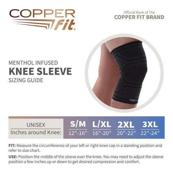 Copper Fit Ice Menthol Infused Compression Knee Sleeve