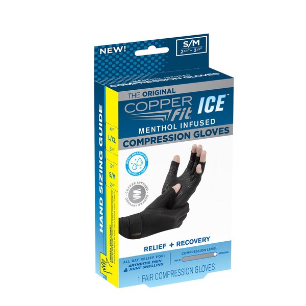 Copper Fit ICE Menthol Infused Compression Gloves