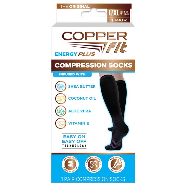 Copper Fit Energy Plus - Medias hidratantes de compresión