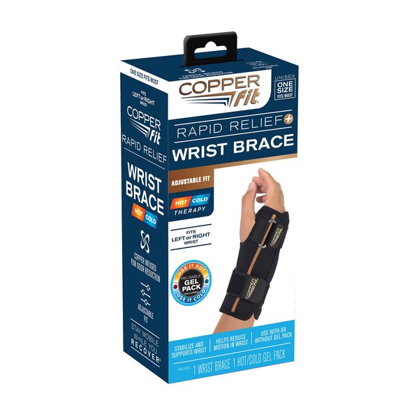 Copper Fit Rapid Relief Hot & Cold Therapy Wrist Brace, Adjustible
