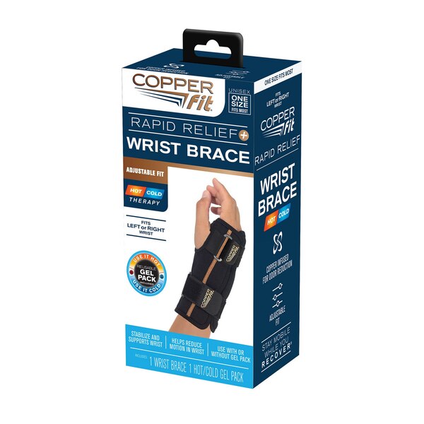Copper Fit Rapid Relief Hot & Cold Therapy Wrist Brace, Adjustible