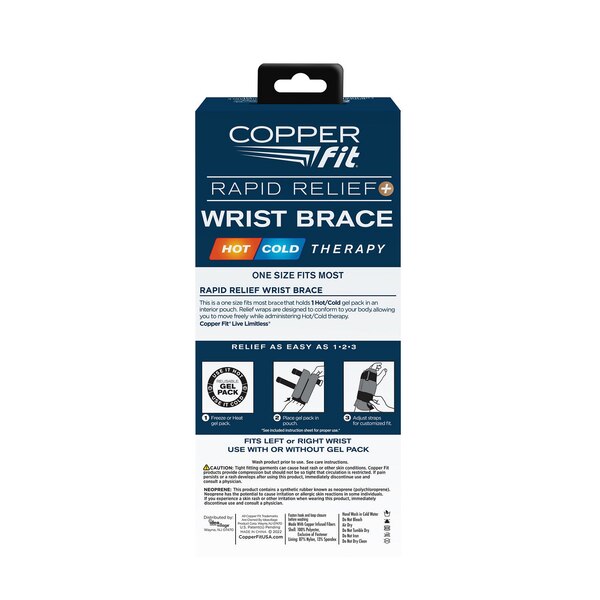 Copper Fit Rapid Relief Hot & Cold Therapy Wrist Brace, Adjustible