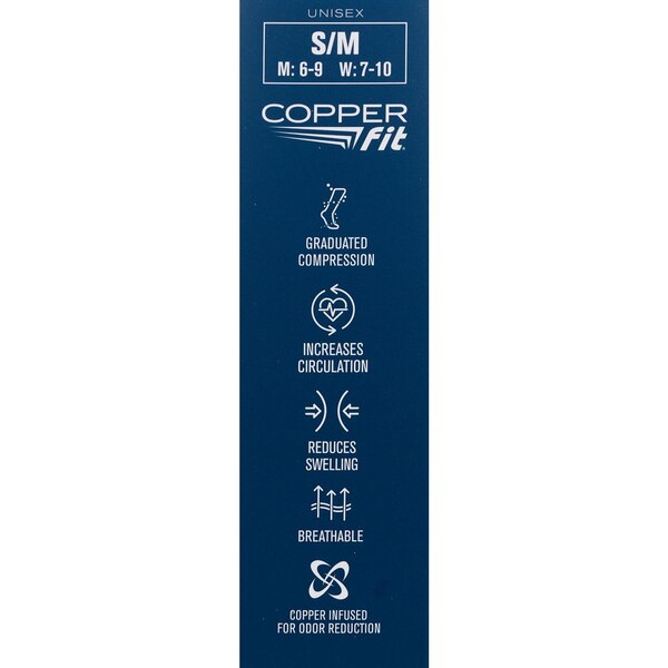 Copper Fit Hydrating Compression Socks, Black, S/M