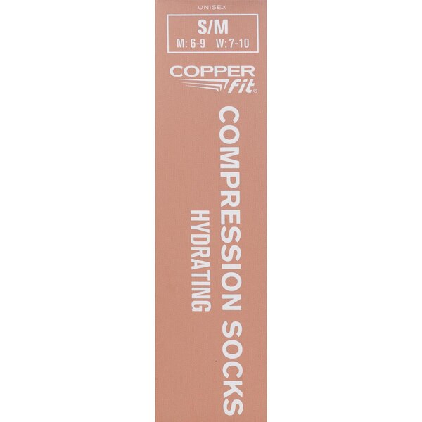 Copper Fit Hydrating Compression Socks, Black, S/M