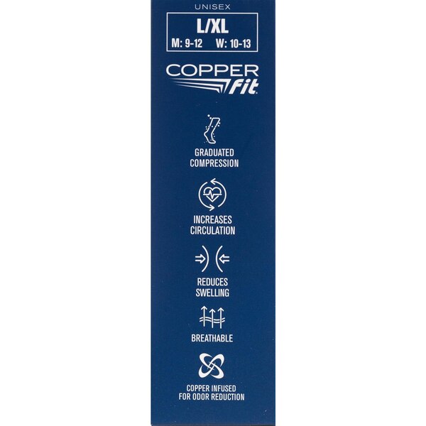 Copper Fit Hydrating Compression Socks, Black, L/XL
