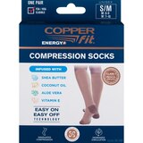 Copper Fit Energy Hydration Sock, Beige, S/M, thumbnail image