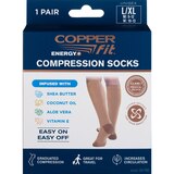 Copper Fit Energy Hydration Sock, Beige, L/XL, thumbnail image