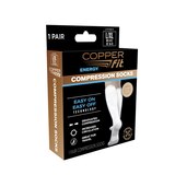 Copper Fit Energy Compression Sock, White, L/XL, thumbnail image