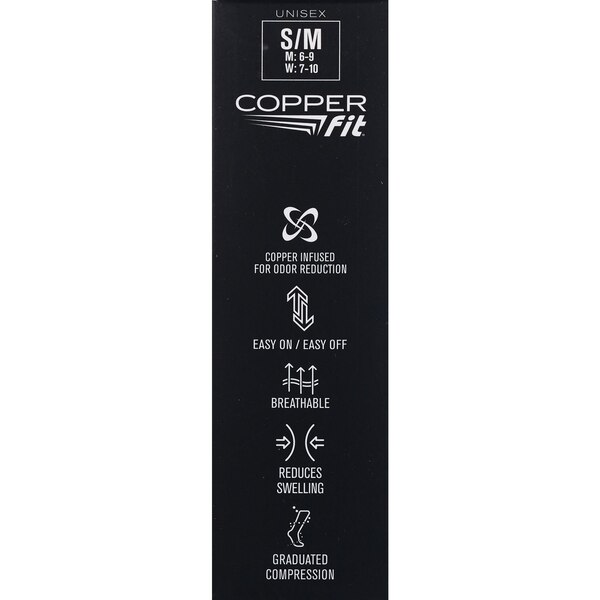 Copper Fit Energy Compression Sock, Black, S/M
