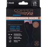 Copper Fit Energy Compression Socks, Black, L/XL, thumbnail image