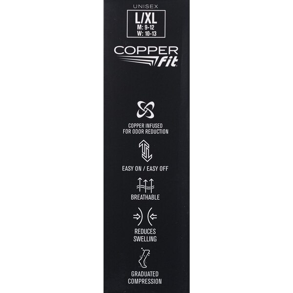Copper Fit Energy Compression Socks, Black, L/XL