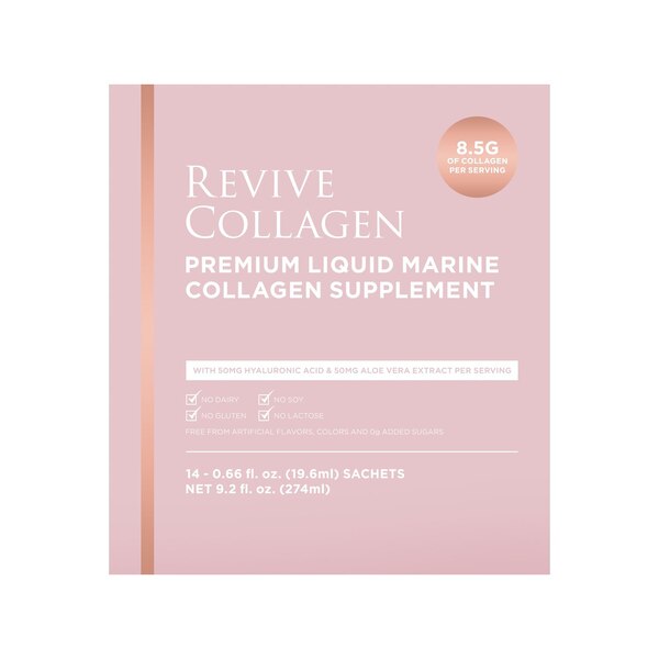 Revive Collagen Premium Liquid Marine Collagen Supplement Sachets, 14 CT