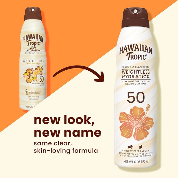 Hawaiian Tropic Silk Hydration Weightless Spray Sunscreen, 6 OZ