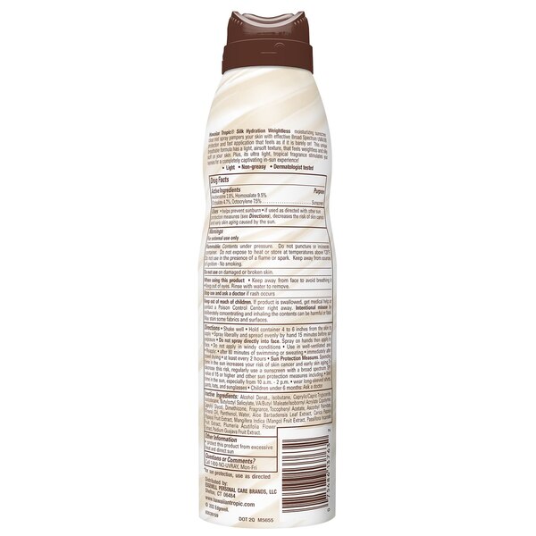 Hawaiian Tropic Silk Hydration Weightless Spray Sunscreen, 6 OZ