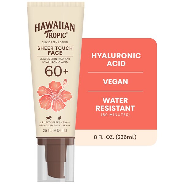 Hawaiian Tropic Sheer Touch Face Lotion SPF 60+, 2.5 OZ