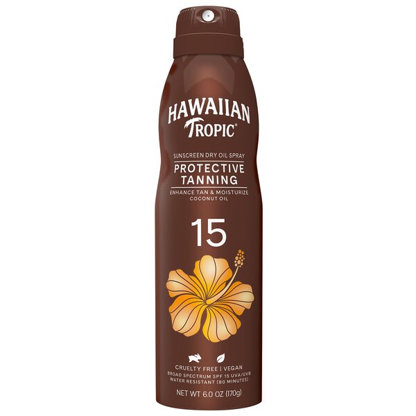 Hawaiian Tropic Dry Oil Tanning Spray, SPF 15, 6 OZ