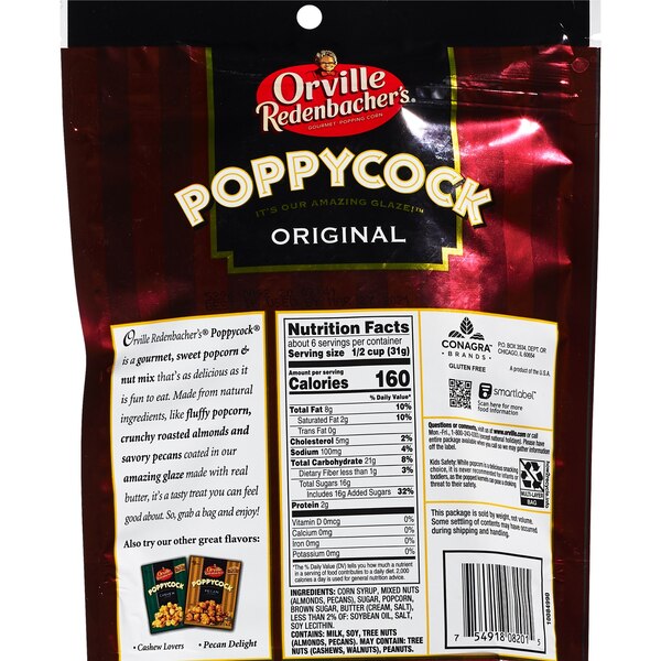 Poppycock Original Gourmet Popcorn Snack, 7 oz