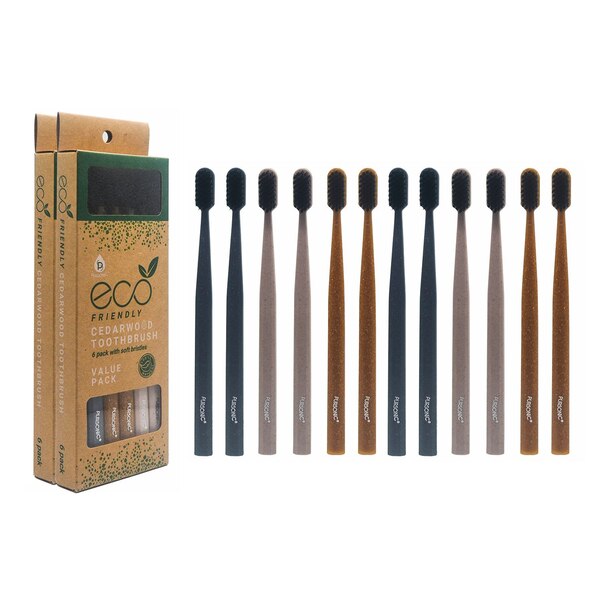 Pursonic Eco Friendly Cedarwood Toothbrushes, 12 CT