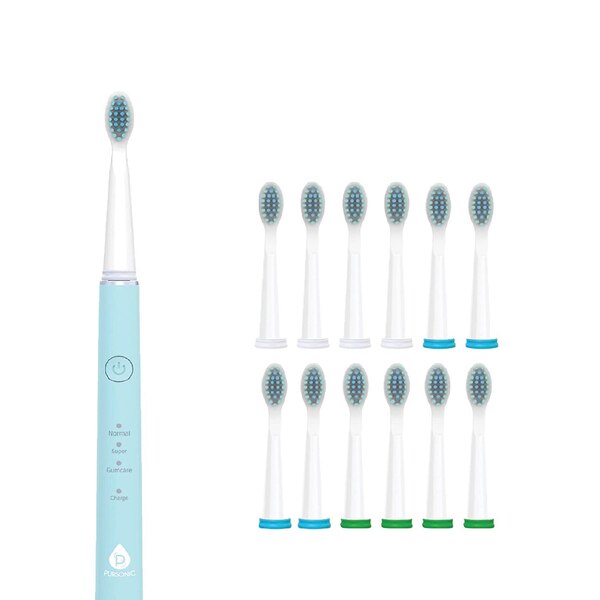Pursonic USB Rechargeable Sonic Toothbrush and 12 Brush Head Attachments