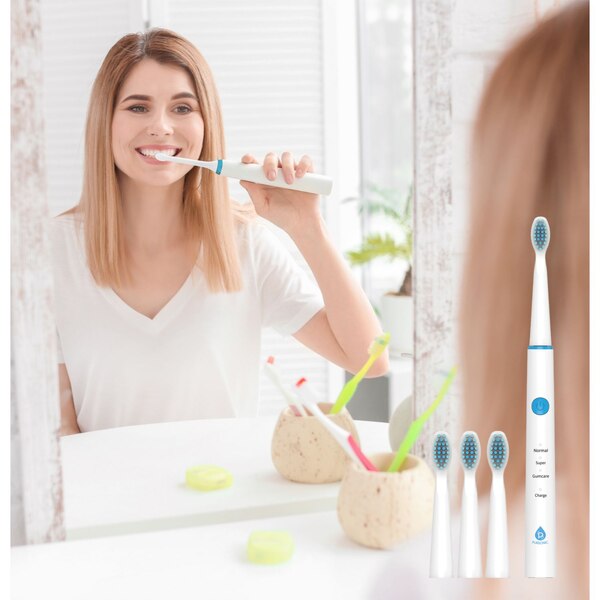 Pursonic USB Rechargeable Sonic Toothbrush and 12 Brush Head Attachments