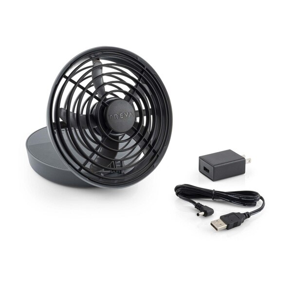 Treva Battery & USB Powered 2-Speed Desk Fan, 5in