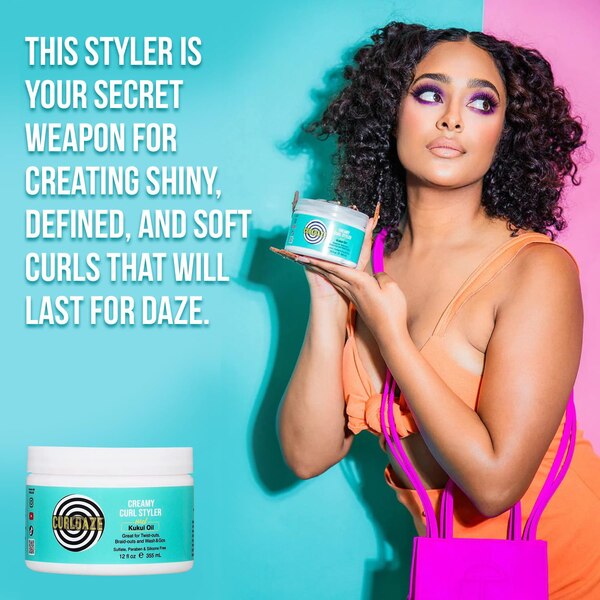 Curldaze Creamy Curl Styler with Kukui Oil, 12 OZ