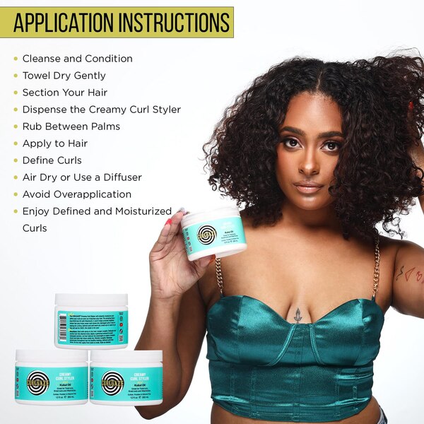 Curldaze Creamy Curl Styler with Kukui Oil, 12 OZ