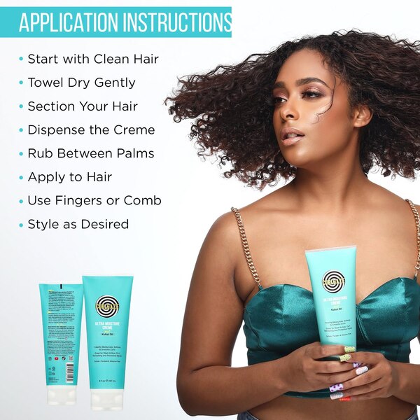 Curldaze Ultra Moisture Creme with Kukui Oil, 8 OZ