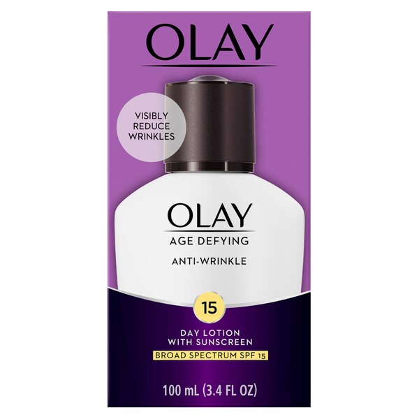 Olay Age Defying Anti-Wrinkle Day Face Lotion with Sunscreen SPF 15, 3.4 OZ