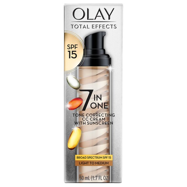 Olay CC Cream Total Effects Tone Correcting Moisturizer with Sunscreen Light to Medium, 1.7 OZ