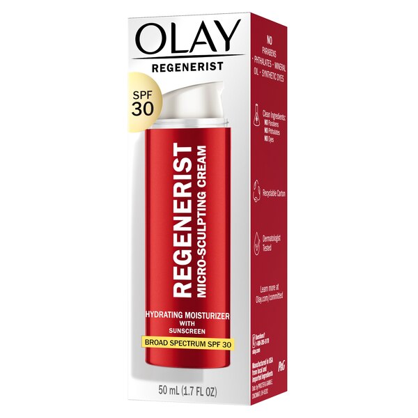 Olay Regenerist Micro-Sculpting Cream - Hidratante facial con FPS 30 de amplio espectro, 1.7 oz