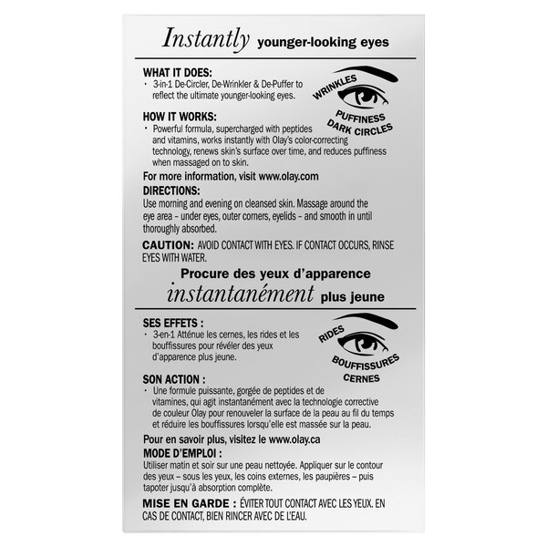 Olay Ultimate Eye Cream for Wrinkles, Puffy Eyes + Dark Circles, 0.4 OZ